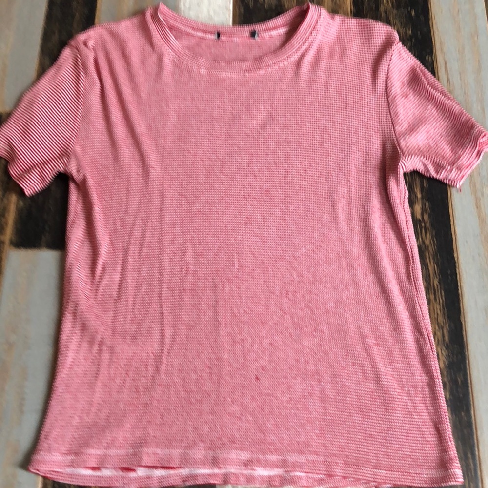 red and white striped t-shirt